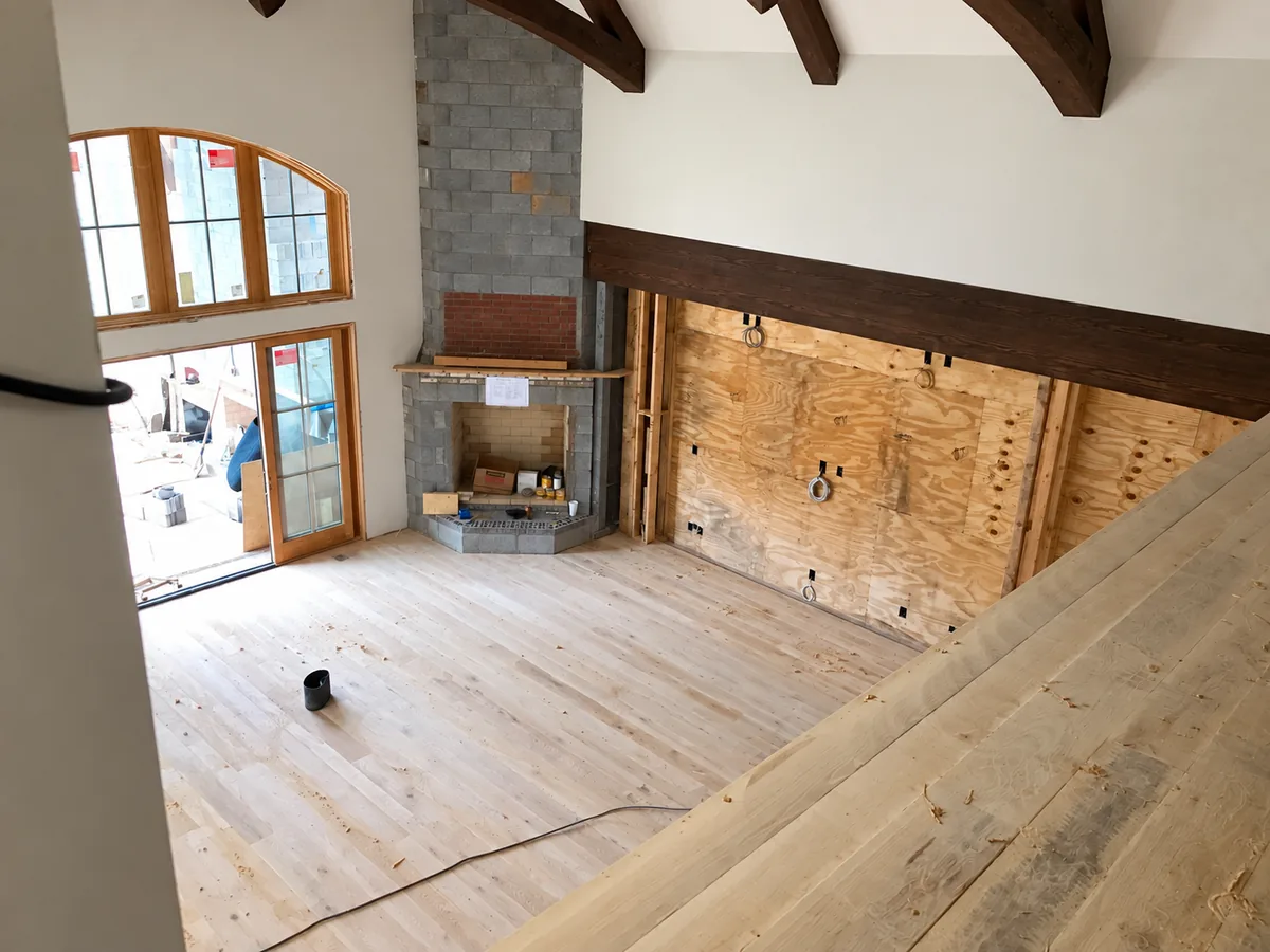 Hardwood floor after sanding and refinishing in Greenville, SC